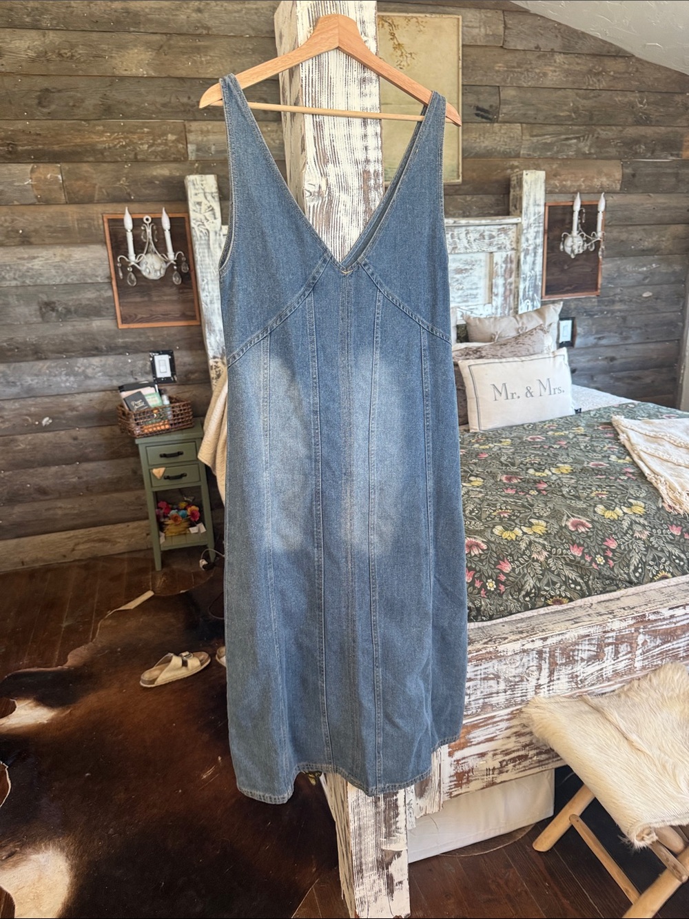 Anthropologie Denim Midi Dress in Blue